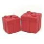Red - SP Gift Box Durable Rubber Chew Toy & Treat Dispenser - Large