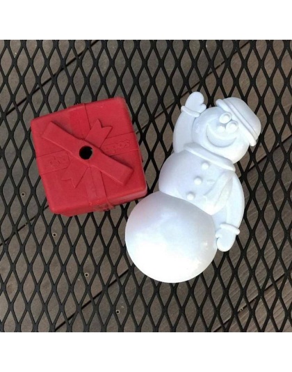 Red - SP Gift Box Durable Rubber Chew Toy & Treat Dispenser - Medium