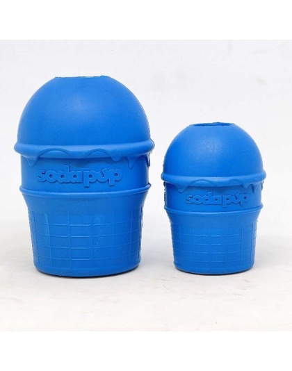 Blue - SP Ice Cream Cone Durable Rubber Chew Toy and Treat Dispenser - Medium