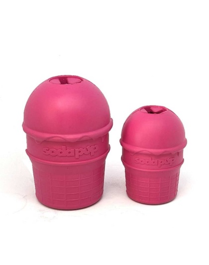 Blue - SP Ice Cream Cone Durable Rubber Chew Toy and Treat Dispenser - Large