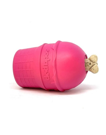 Blue - SP Ice Cream Cone Durable Rubber Chew Toy and Treat Dispenser - Large