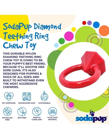 Diamond Ring Durable Teething Ring for Puppies and Aggressive Chewers