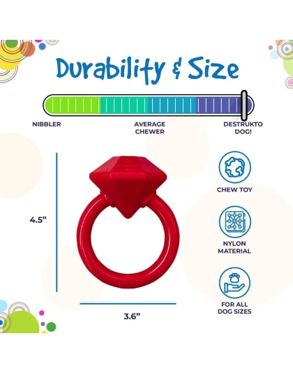 Diamond Ring Durable Teething Ring for Puppies and Aggressive Chewers