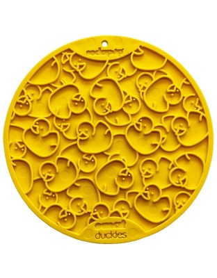 Yellow Duckies E-Mat - Duckies Design eMat Enrichment Lick Mat With Suction Cups
