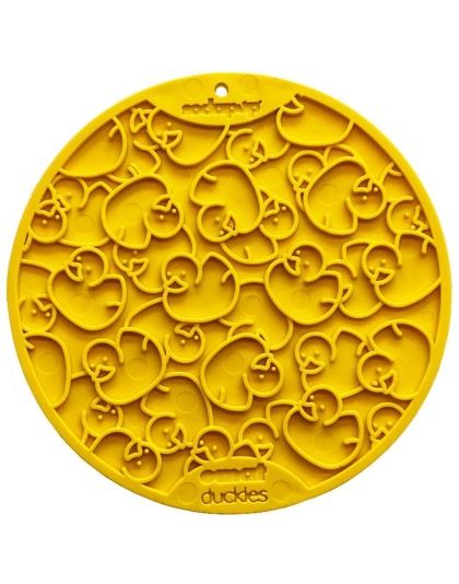 Yellow Duckies E-Mat - Duckies Design eMat Enrichment Lick Mat With Suction Cups