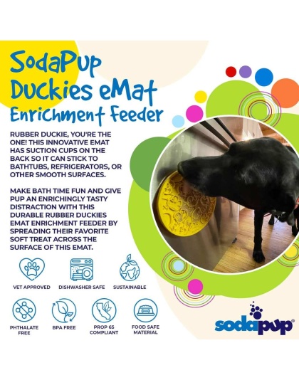 Yellow Duckies E-Mat - Duckies Design eMat Enrichment Lick Mat With Suction Cups