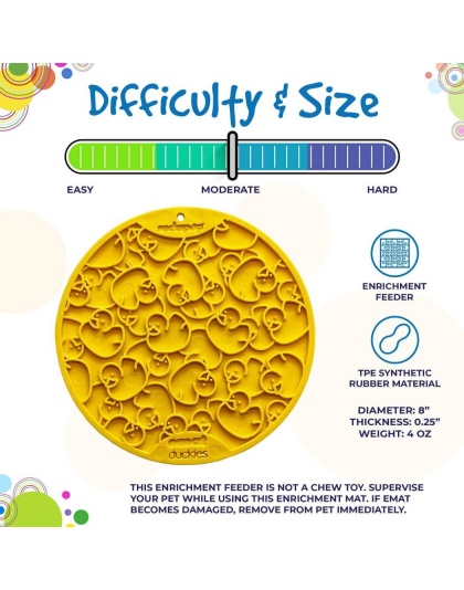 Yellow Duckies E-Mat - Duckies Design eMat Enrichment Lick Mat With Suction Cups