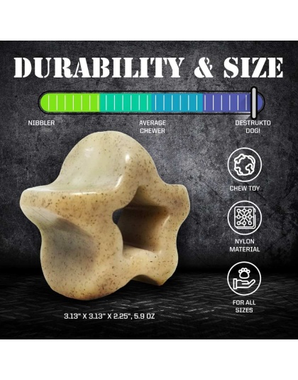 Brown - Durable Nylon Star Dog Chew Toy and Enrichment Toy for Aggressive Chewers