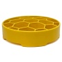Yellow - Honeycomb Design eBowl Enrichment Slow Feeder Bowl for Dogs