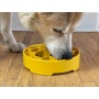 Yellow - Honeycomb Design eBowl Enrichment Slow Feeder Bowl for Dogs