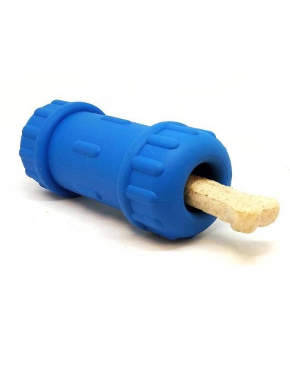 Blue - ID Bone Durable Rubber Chew Toy and Treat Dispenser - Medium