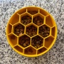 Yellow - Honeycomb Design eBowl Enrichment Slow Feeder Bowl for Dogs