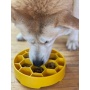 Yellow - Honeycomb Design eBowl Enrichment Slow Feeder Bowl for Dogs
