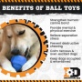 Blue - ID Cap Nut Ultra-Durable Rubber Chew Toy and Treat Dispenser - Large