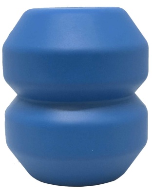 Blue - ID Double Trouble Durable Rubber Chew Toy and Treat Dispenser  - Large