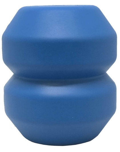Blue - ID Double Trouble Durable Rubber Chew Toy and Treat Dispenser  - Large