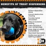 Blue - ID Double Trouble Durable Rubber Chew Toy and Treat Dispenser  - Large