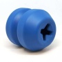 Blue - ID Double Trouble Durable Rubber Chew Toy and Treat Dispenser  - Large