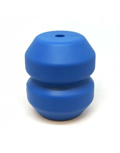 Blue - ID Double Trouble Durable Rubber Chew Toy and Treat Dispenser  - Large