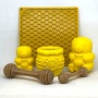 Yellow - Large Honey Pot Durable Rubber Treat Dispenser & Enrichment Toy - Large