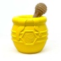 Yellow - Large Honey Pot Durable Rubber Treat Dispenser & Enrichment Toy - Large