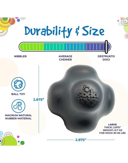Black - Magnum Crazy Bounce Ultra Durable Rubber Chew & Retrieving Toy - Large