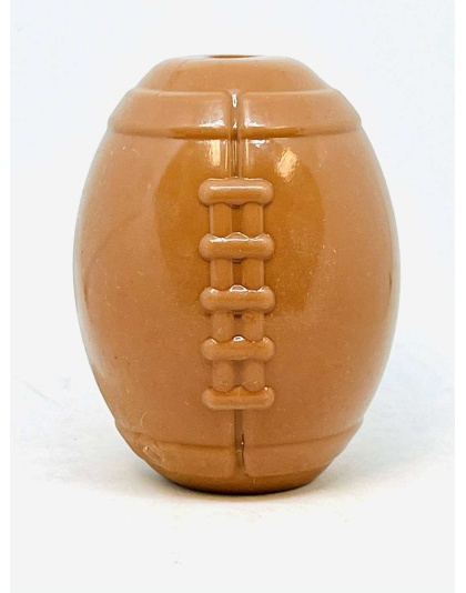 Brown - MKB Football Durable Synthetic Rubber Chew Toy and Treat Dispenser - Medium