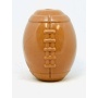 Brown - MKB Football Durable Synthetic Rubber Chew Toy and Treat Dispenser - Medium