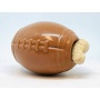 Brown - MKB Football Durable Synthetic Rubber Chew Toy and Treat Dispenser - Medium
