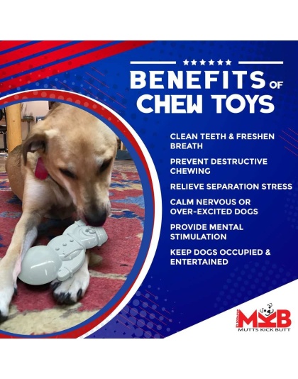 White - MKB Snowman Ultra Durable Nylon Dog Chew Toy for Aggressive Chewers