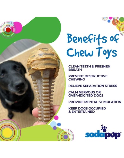 Brown - SP Honey Bone  Dental Tower Ultra Durable Nylon Dog Chew Toy for Aggressive Chewers - Large