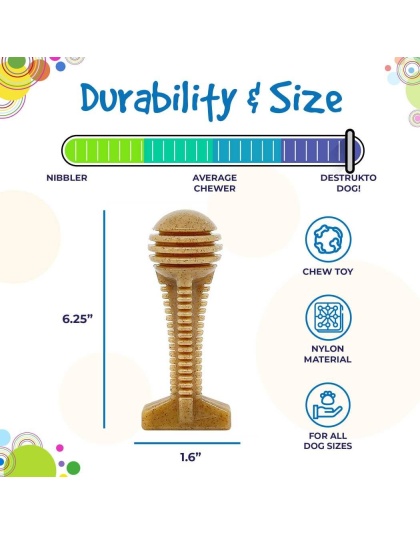 Brown - SP Honey Bone  Dental Tower Ultra Durable Nylon Dog Chew Toy for Aggressive Chewers - Large