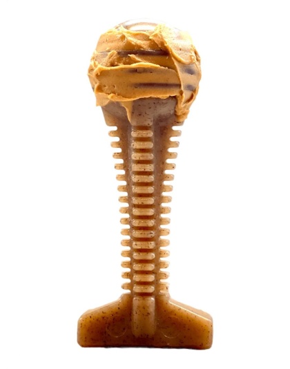 Brown - SP Honey Bone  Dental Tower Ultra Durable Nylon Dog Chew Toy for Aggressive Chewers - Large