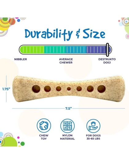 Brown - SP MOD Bone Ultra Durable Nylon Dog Chew Toy for Aggressive Chewers - Large