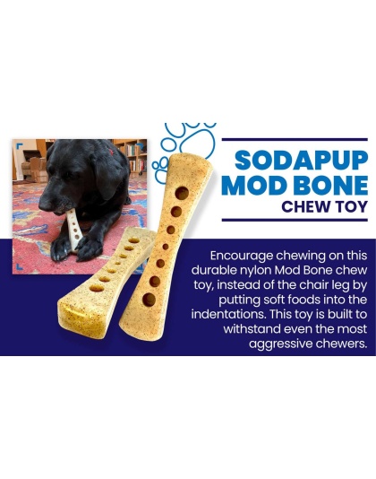 Brown - SP MOD Bone Ultra Durable Nylon Dog Chew Toy for Aggressive Chewers - Large