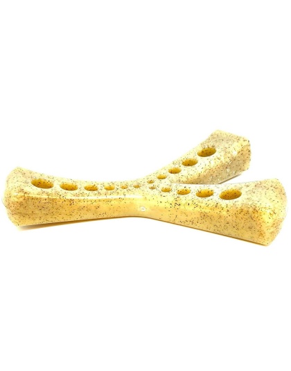 Brown - SP MOD Wishbone Ultra Durable Nylon Dog Chew Toy for Aggressive Chewers  - Medium