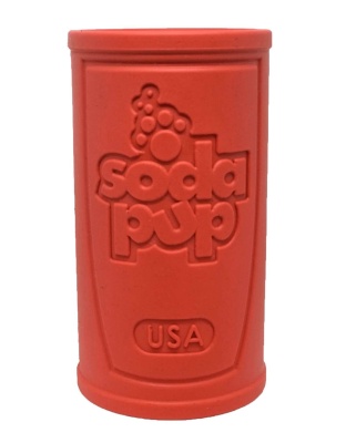Red - SP Retro Soda Can Durable Rubber Chew Toy and Treat Dispenser - Large