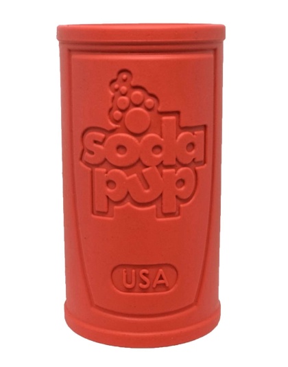 Red - SP Retro Soda Can Durable Rubber Chew Toy and Treat Dispenser - Large