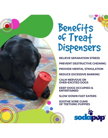 Red - SP Retro Soda Can Durable Rubber Chew Toy and Treat Dispenser - Large