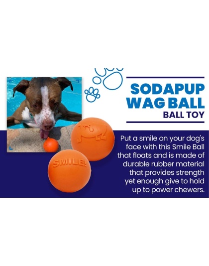 Orange - SP Smile Ball Ultra Durable Synthetic Rubber Chew Toy & Floating Retrieving Toy  - Medium