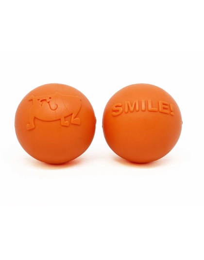 Orange - SP Smile Ball Ultra Durable Synthetic Rubber Chew Toy & Floating Retrieving Toy  - Medium