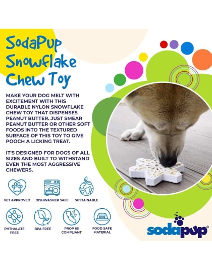 White - SP Snowflake Ultra Durable Nylon Dog Chew Toy for Aggressive Chewers