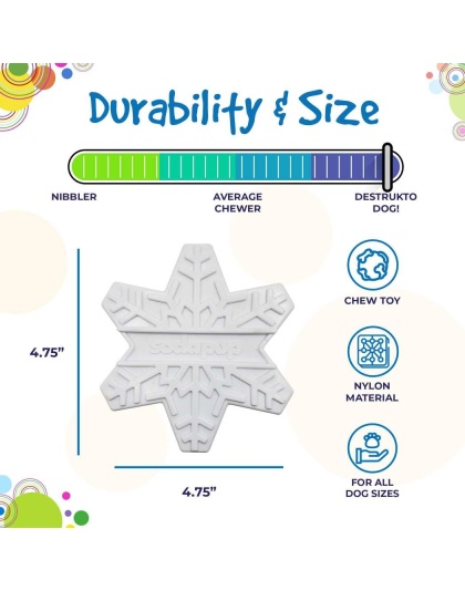 White - SP Snowflake Ultra Durable Nylon Dog Chew Toy for Aggressive Chewers