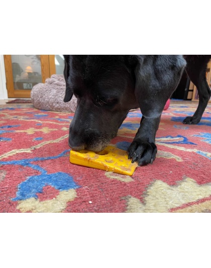 Yellow - SP Swiss Cheese Wedge Durable Nylon Dog Chew Toy for Aggressive Chewers