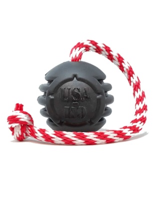Black - USA-K9 Magnum Black Stars and Stripes Ultra-Durable  Rubber Chew Toy, Reward Toy, Tug Toy, and Retrieving Toy  - Large