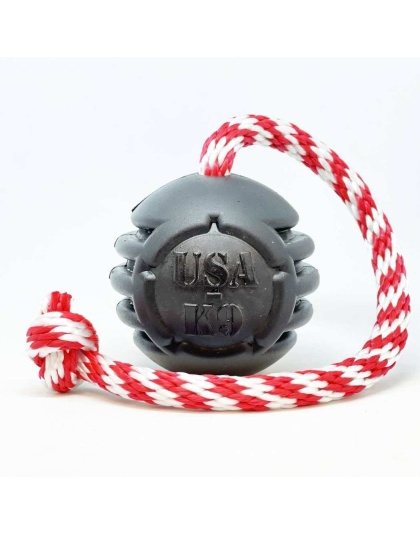 Black - USA-K9 Magnum Black Stars and Stripes Ultra-Durable  Rubber Chew Toy, Reward Toy, Tug Toy, and Retrieving Toy  - Large