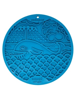 Blue Whale E-Mat - Whale Design eMat Enrichment Lick Mat With Suction Cups