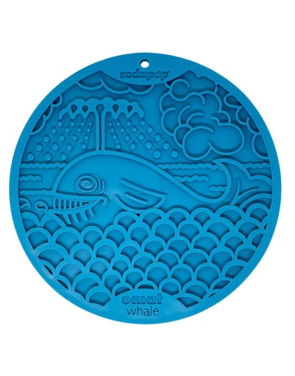 Blue Whale E-Mat - Whale Design eMat Enrichment Lick Mat With Suction Cups