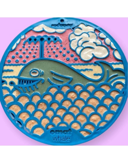 Blue Whale E-Mat - Whale Design eMat Enrichment Lick Mat With Suction Cups