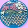 Blue Whale E-Mat - Whale Design eMat Enrichment Lick Mat With Suction Cups